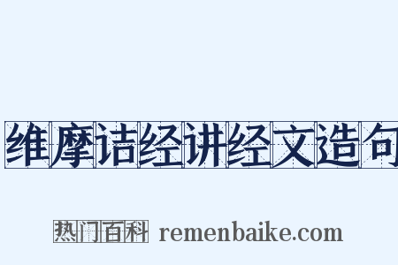 维摩诘经讲经文造句是什么意思的图片